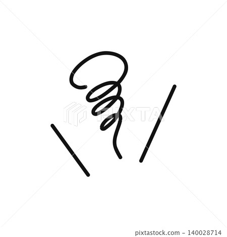 A line drawing illustration depicting the expansion and contraction of a spring, with a white background, conveying a sense of dynamism and movement. A line drawing illustration depicting the expansion and contraction of a spring, with a white background, conveying a sense of dynamism and movement. 140028714