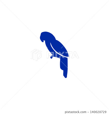 Blue parrot silhouette illustration/icon material - bird/animal - white background Blue parrot silhouette illustration/icon material - bird/animal - white background 140028729