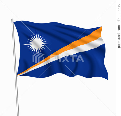 Marshall Islands waving national flag, design for national holidays. Vector illustration. Marshall Islands waving national flag, design for national holidays. Vector illustration. 140028849