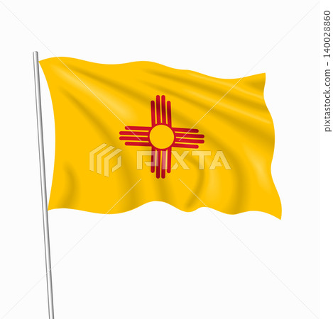 New Mexico waving national flag, design for national holidays. Vector illustration. New Mexico waving national flag, design for national holidays. Vector illustration. 140028860