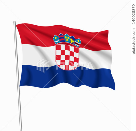 Croatian waving national flag, design for national holidays. Vector illustration. Croatian waving national flag, design for national holidays. Vector illustration. 140028870