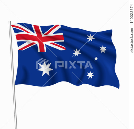 Australian waving national flag, design for national holidays. Vector illustration. Australian waving national flag, design for national holidays. Vector illustration. 140028874