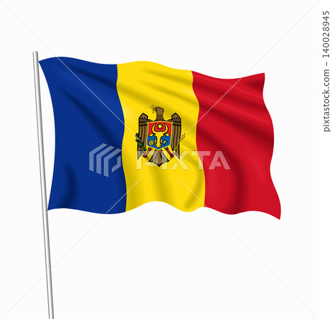 Moldovan waving national flag, design for national holidays. Vector illustration. Moldovan waving national flag, design for national holidays. Vector illustration. 140028945