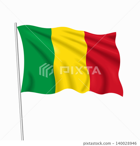 Malian waving national flag, design for national holidays. Vector illustration. Malian waving national flag, design for national holidays. Vector illustration. 140028946