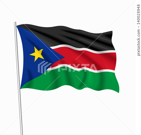 South Sudan waving national flag, design for national holidays. Vector illustration. South Sudan waving national flag, design for national holidays. Vector illustration. 140028948