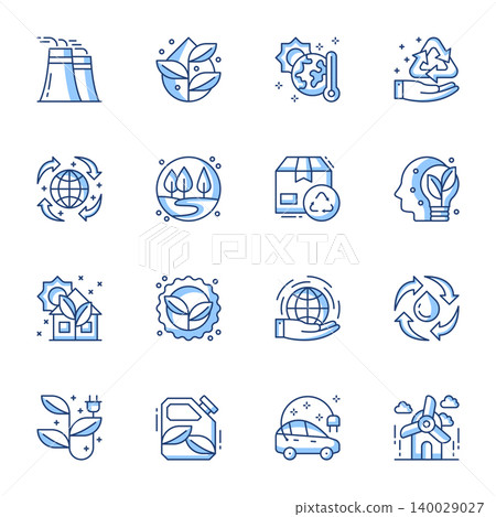 Sustainable and renewable energy linear vector icon set. Alternative green electric power source contour symbols isolated pack. Environment, eco friendly factory thin line illustrations Sustainable and renewable energy linear vector icon set. Alternative green electric power source contour symbols isolated pack. Environment, eco friendly factory thin line illustrations 140029027