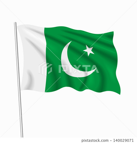 Pakistani waving national flag, design for national holidays. Vector illustration. Pakistani waving national flag, design for national holidays. Vector illustration. 140029071