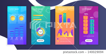 Social media stories design templates whith infographic elements data visualization. Can be used for social media background, banner, greeting card, poster and advertising, marketing, info graphics. Social media stories design templates whith infographic elements data visualization. Can be used for social media background, banner, greeting card, poster and advertising, marketing, info graphics. 140029094