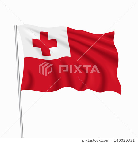 Tongan waving national flag, design for national holidays. Vector illustration. Tongan waving national flag, design for national holidays. Vector illustration. 140029331