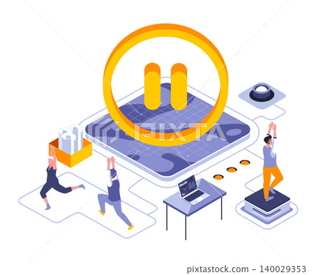 Meditation break isometric landing page vector template. Workers wellbeing care website homepage UI illustration layout. Business pause, relaxing yoga exercise web banner isometry concept Meditation break isometric landing page vector template. Workers wellbeing care website homepage UI illustration layout. Business pause, relaxing yoga exercise web banner isometry concept 140029353