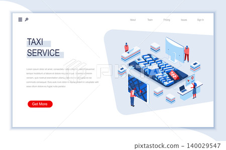 Taxi service isometric landing page. Web application for online taxi order, transfer service, passenger transportation. Digital technology and devices. Busy people in work situation 3d vector isometry Taxi service isometric landing page. Web application for online taxi order, transfer service, passenger transportation. Digital technology and devices. Busy people in work situation 3d vector isometry 140029547