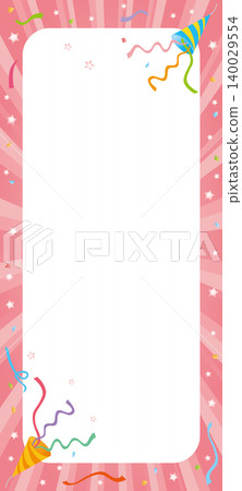 Pink background with confetti and streamers fluttering in the air. Pink background with confetti and streamers fluttering in the air. 140029554