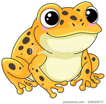 Cute Yellow Spotted Frog Vector Illustration Isolated on White Background Cute Yellow Spotted Frog Vector Illustration Isolated on White Background 140029577