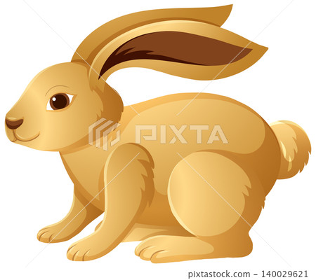 Cute Brown Rabbit Vector Illustration Isolated on White Background Cute Brown Rabbit Vector Illustration Isolated on White Background 140029621