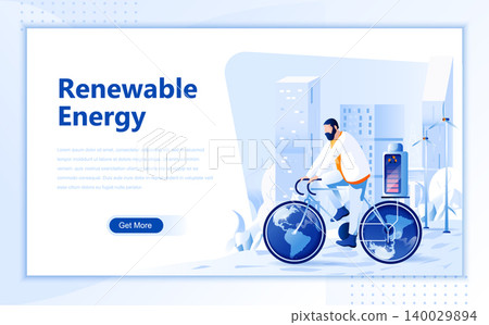 Renewable energy flat web page design template of homepage or header images decorated people for website and mobile website development. Flat landing page template. Vector illustration. Renewable energy flat web page design template of homepage or header images decorated people for website and mobile website development. Flat landing page template. Vector illustration. 140029894
