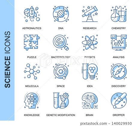 Thin Line Science Related Vector Icons Set for Website and Mobile Site and Apps. Outline icons design. Contains such Icons as DNA, Analysis, Genetic Modification and more. Linear Pictogram Pack. Thin Line Science Related Vector Icons Set for Website and Mobile Site and Apps. Outline icons design. Contains such Icons as DNA, Analysis, Genetic Modification and more. Linear Pictogram Pack. 140029930