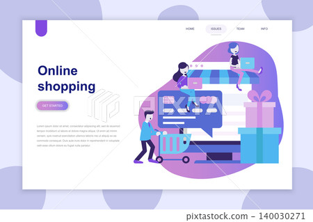 Modern flat design concept of Online Shopping for website and mobile website. Landing page template. Can use for web banner, infographics, hero images. Vector illustration. Modern flat design concept of Online Shopping for website and mobile website. Landing page template. Can use for web banner, infographics, hero images. Vector illustration. 140030271