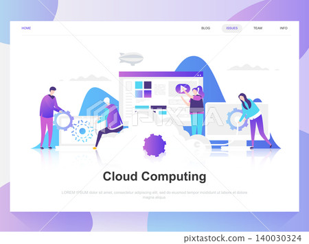 Cloud computing modern flat design concept. Landing page template. Modern flat vector illustration concepts for web page, website and mobile website. Easy to edit and customize. Cloud computing modern flat design concept. Landing page template. Modern flat vector illustration concepts for web page, website and mobile website. Easy to edit and customize. 140030324