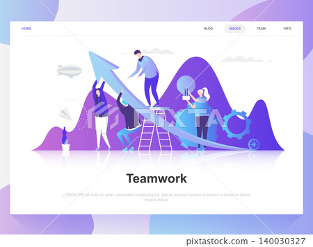 Teamwork modern flat design concept. Landing page template. Modern flat vector illustration concepts for web page, website and mobile website. Easy to edit and customize. Teamwork modern flat design concept. Landing page template. Modern flat vector illustration concepts for web page, website and mobile website. Easy to edit and customize. 140030327