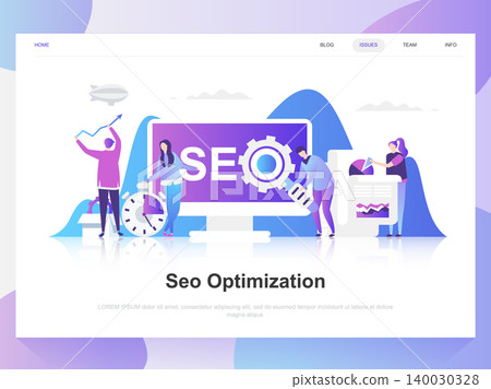 Seo analysis modern flat design concept. Landing page template. Modern flat vector illustration concepts for web page, website and mobile website. Easy to edit and customize. 140030328