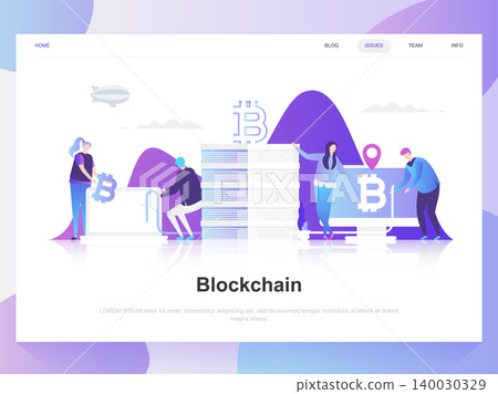 Blockchain modern flat design concept. Landing page template. Modern flat vector illustration concepts for web page, website and mobile website. Easy to edit and customize. Blockchain modern flat design concept. Landing page template. Modern flat vector illustration concepts for web page, website and mobile website. Easy to edit and customize. 140030329