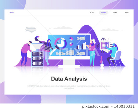 Data analysis modern flat design concept. Landing page template. Modern flat vector illustration concepts for web page, website and mobile website. Easy to edit and customize. Data analysis modern flat design concept. Landing page template. Modern flat vector illustration concepts for web page, website and mobile website. Easy to edit and customize. 140030331