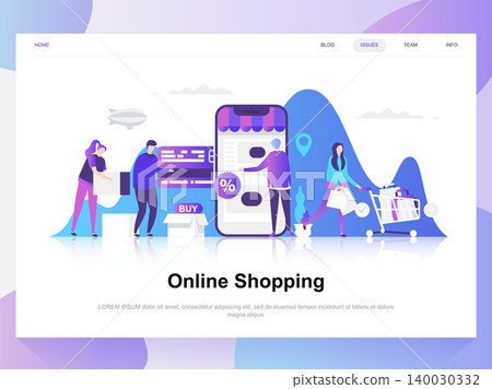 Online shopping modern flat design concept. Landing page template. Modern flat vector illustration concepts for web page, website and mobile website. Easy to edit and customize. Online shopping modern flat design concept. Landing page template. Modern flat vector illustration concepts for web page, website and mobile website. Easy to edit and customize. 140030332
