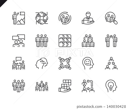 Simple Set of Teamwork Related Vector Line Icons. Linear Pictogram Pack. Editable Stroke. 48x48 Pixel Perfect Icons. Simple Set of Teamwork Related Vector Line Icons. Linear Pictogram Pack. Editable Stroke. 48x48 Pixel Perfect Icons. 140030428