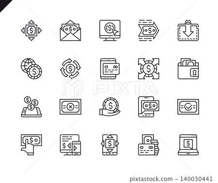 Simple Set of Payment Related Vector Line Icons. Linear Pictogram Pack. Editable Stroke. 48x48 Pixel Perfect Icons. Simple Set of Payment Related Vector Line Icons. Linear Pictogram Pack. Editable Stroke. 48x48 Pixel Perfect Icons. 140030441