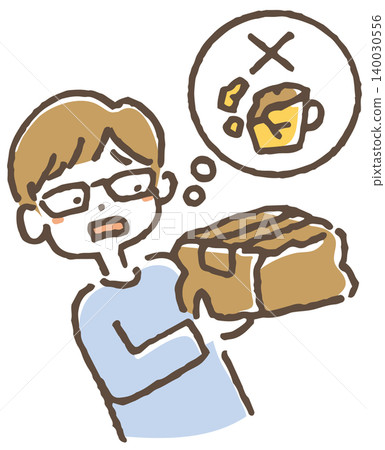 插圖描繪了一位男士擔心他的產品會因為包裝不當而受損的情景。 插圖描繪了一位男士擔心他的產品會因為包裝不當而受損的情景。 140030556