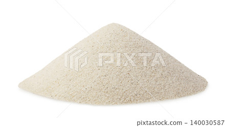Pile of dry sand close-up on a white background. Isolated Pile of dry sand close-up on a white background. Isolated 140030587