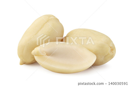 Peeled peanuts and half macro on a white. Isolated Peeled peanuts and half macro on a white. Isolated 140030591