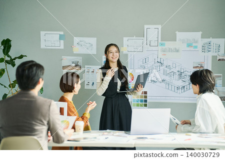 Female designer proposing ideas 140030729