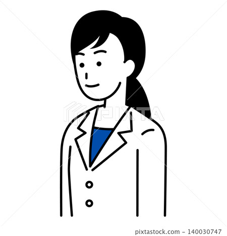 A female doctor looking straight ahead. A female doctor looking straight ahead. 140030747