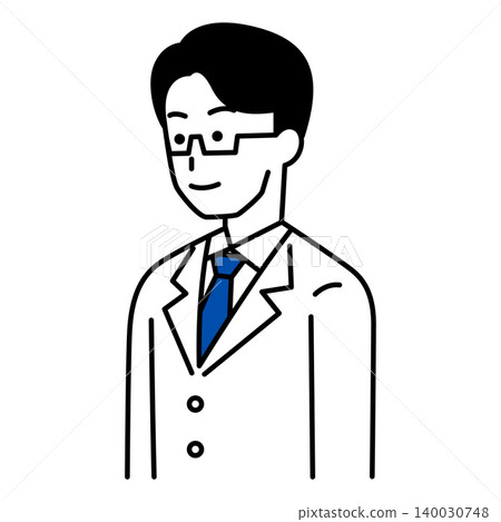 A male doctor looking straight ahead. A male doctor looking straight ahead. 140030748