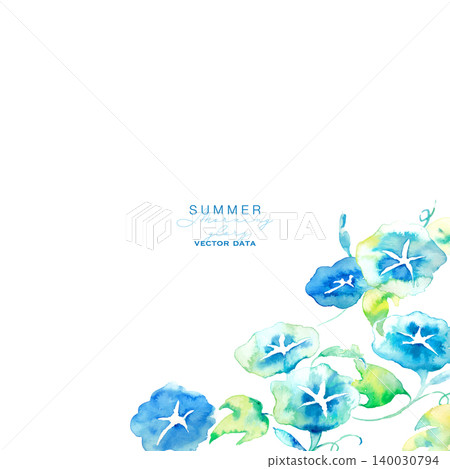 水彩畫。夏日牽牛花水彩風格插畫。夏日水彩矢量插圖。日式牽牛花圖案。 水彩畫。夏日牽牛花水彩風格插畫。夏日水彩矢量插圖。日式牽牛花圖案。 140030794