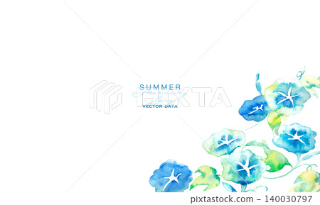 水彩畫。夏日牽牛花水彩風格插畫。夏日水彩矢量插圖。日式牽牛花圖案。 水彩畫。夏日牽牛花水彩風格插畫。夏日水彩矢量插圖。日式牽牛花圖案。 140030797