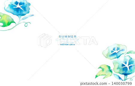 水彩畫。夏日牽牛花水彩風格插畫。夏日水彩矢量插圖。日式牽牛花圖案。 水彩畫。夏日牽牛花水彩風格插畫。夏日水彩矢量插圖。日式牽牛花圖案。 140030799