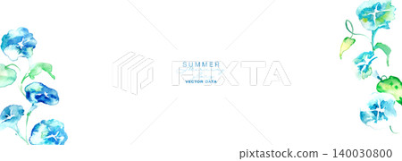 水彩畫。夏日牽牛花水彩風格插畫。夏日水彩矢量插圖。日式牽牛花圖案。 水彩畫。夏日牽牛花水彩風格插畫。夏日水彩矢量插圖。日式牽牛花圖案。 140030800