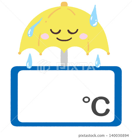 Cute umbrella and temperature frame 140030894