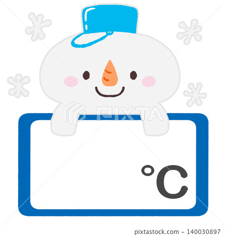 可愛的雪人和溫度框架 可愛的雪人和溫度框架 140030897