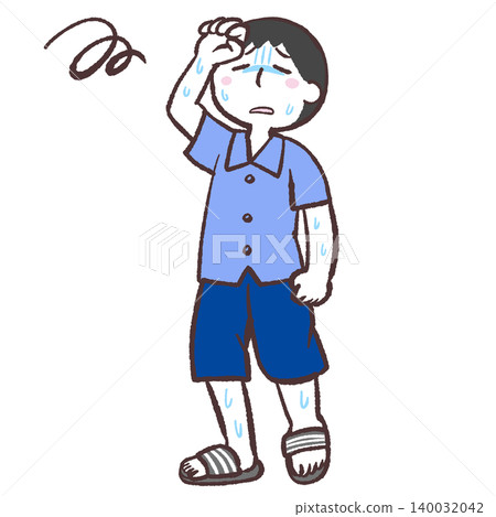 一幅插圖,描繪了一個滿頭大汗、雙手抱頭的男人。 一幅插圖,描繪了一個滿頭大汗、雙手抱頭的男人。 140032042