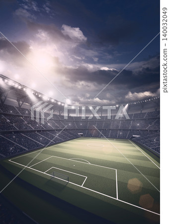 Aerial view of soccer stadium Aerial view of soccer stadium 140032049