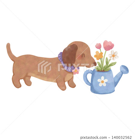 Cute Dachshund Watercolor Clipart Bundle, Kawaii Sausage Dog PNG, Floral Puppy Illustration Set Cute Dachshund Watercolor Clipart Bundle, Kawaii Sausage Dog PNG, Floral Puppy Illustration Set 140032562