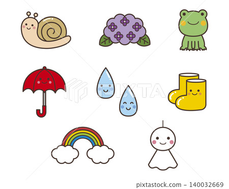 雨季圖示插圖集 雨季圖示插圖集 140032669