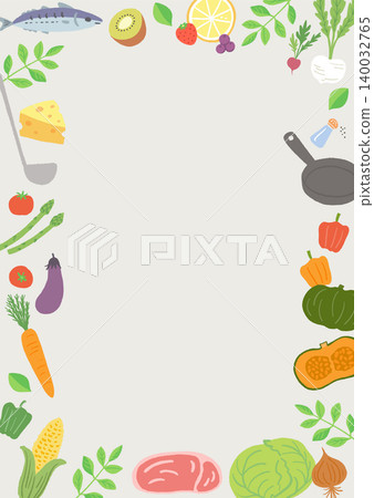 Frames with illustrations of various dishes Frames with illustrations of various dishes 140032765