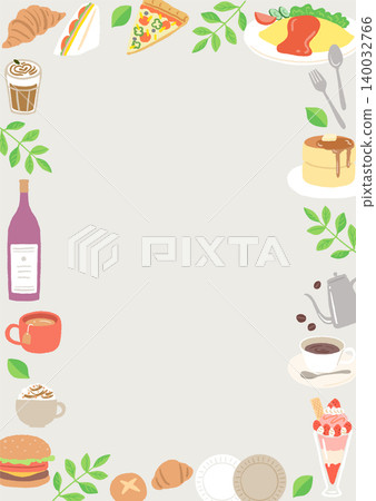 Frames with illustrations of various dishes 140032766