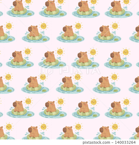 Cute Capybara Summer Pattern Bundle, Kawaii Watercolor Seamless Pattern PNG, Tropical Animal Illustration Set Cute Capybara Summer Pattern Bundle, Kawaii Watercolor Seamless Pattern PNG, Tropical Animal Illustration Set 140033264