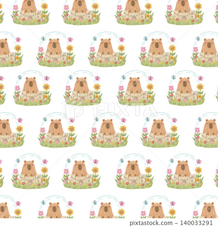 Cute Capybara Summer Pattern Bundle, Kawaii Watercolor Seamless Pattern PNG, Tropical Animal Illustration Set Cute Capybara Summer Pattern Bundle, Kawaii Watercolor Seamless Pattern PNG, Tropical Animal Illustration Set 140033291