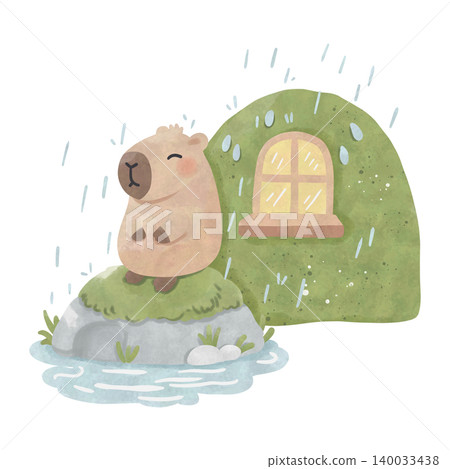 Cute Capybara Rainy Day Watercolor Clipart Bundle, Kawaii Cozy Animal PNG, Umbrella and Rain Illustration Set Cute Capybara Rainy Day Watercolor Clipart Bundle, Kawaii Cozy Animal PNG, Umbrella and Rain Illustration Set 140033438